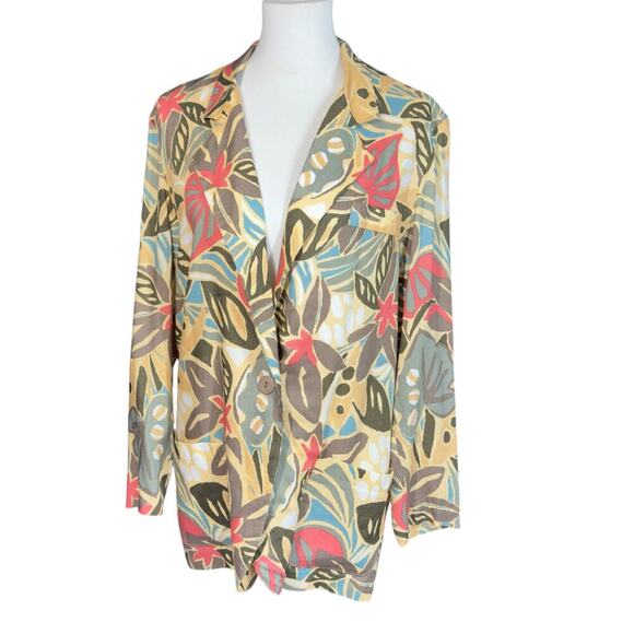 Vintage 80s / 90s St Damien Sport Vibrant Tropical Blazer Medium - Picture 9 of 12
